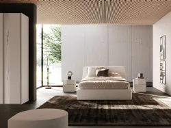 Double bedroom Orme night 37 with upholstered bed Tessa, bedside tables and weekly Klee