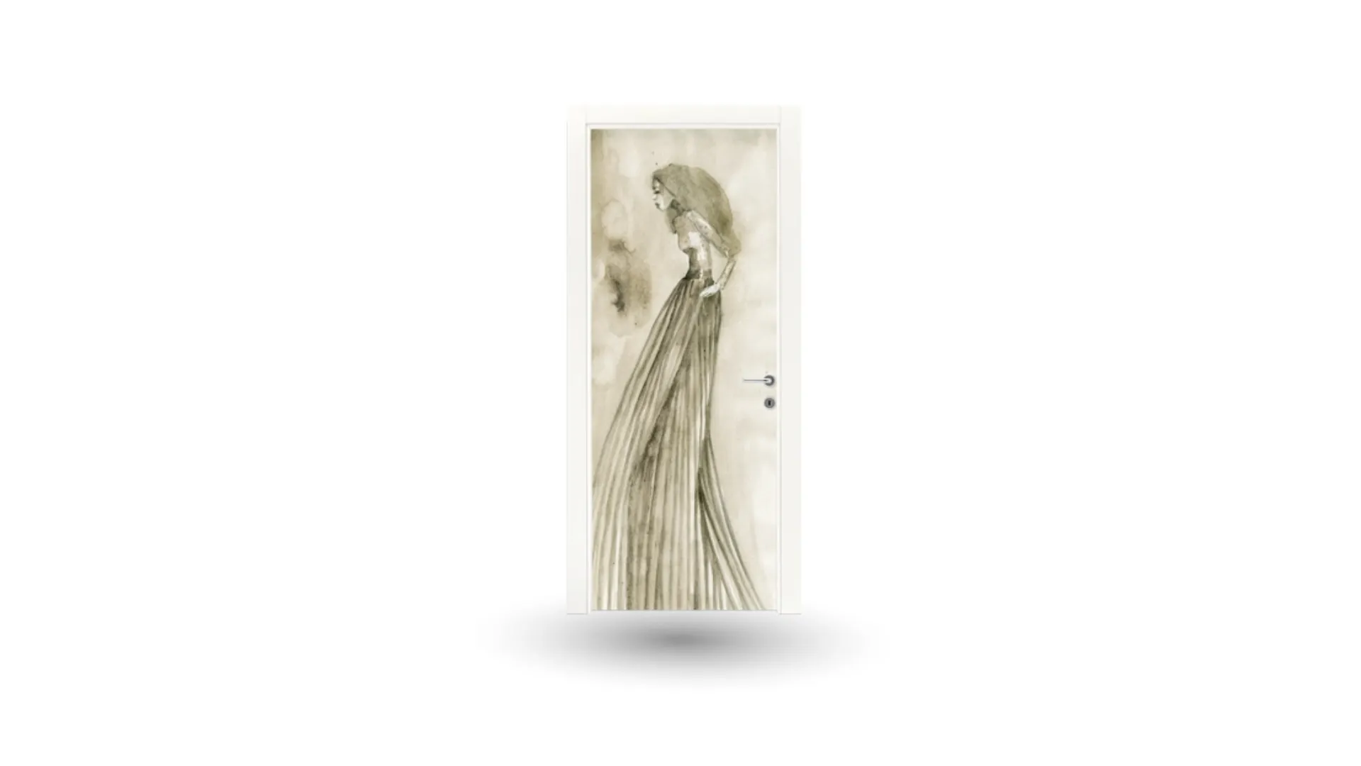 Wood door Gloss White with Digital Printing