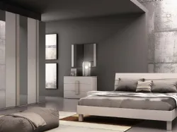 Modern complete double bedroom in White/ Dove-grey finish.