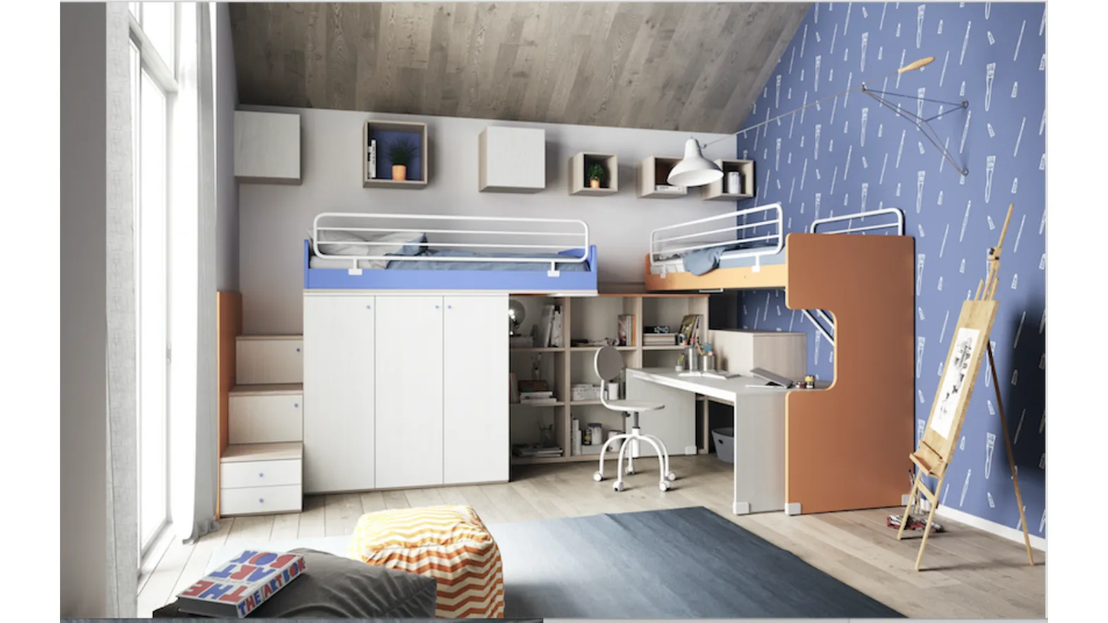 Loft Bed Letti A Soppalco STORÅ Loft Bed Frame, White Stain