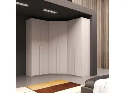 Corner wardrobe with swing door and vertical handles customizable finishes
