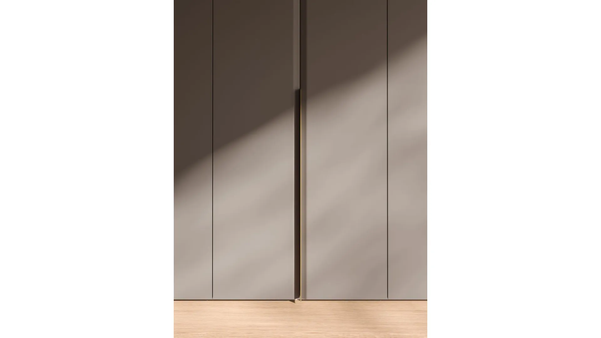 Hinged wardrobe with Soap-bar door and dedicated handle 400x260cm.