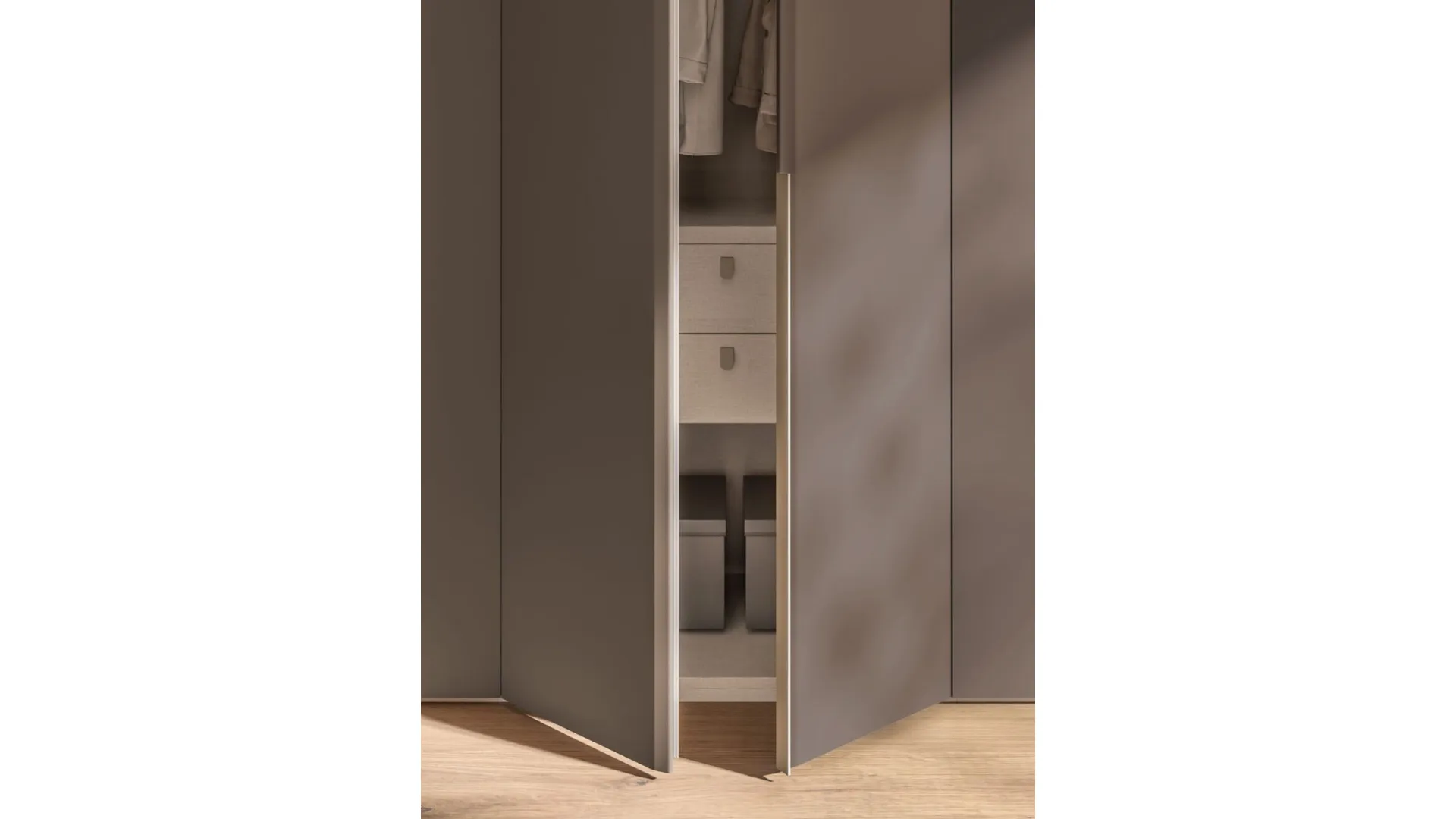 Swinging wardrobe with Soap bar door and dedicated handle 400x260cm.