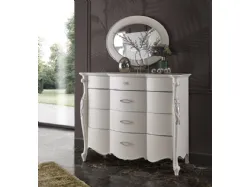 Double bedroom complete in classic style with storage bed and mirror.