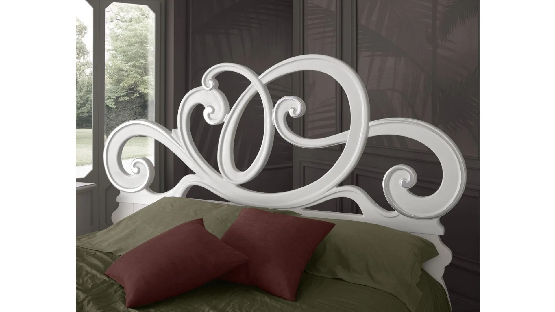 Complete classic style double bedroom with storage bed and mirror.