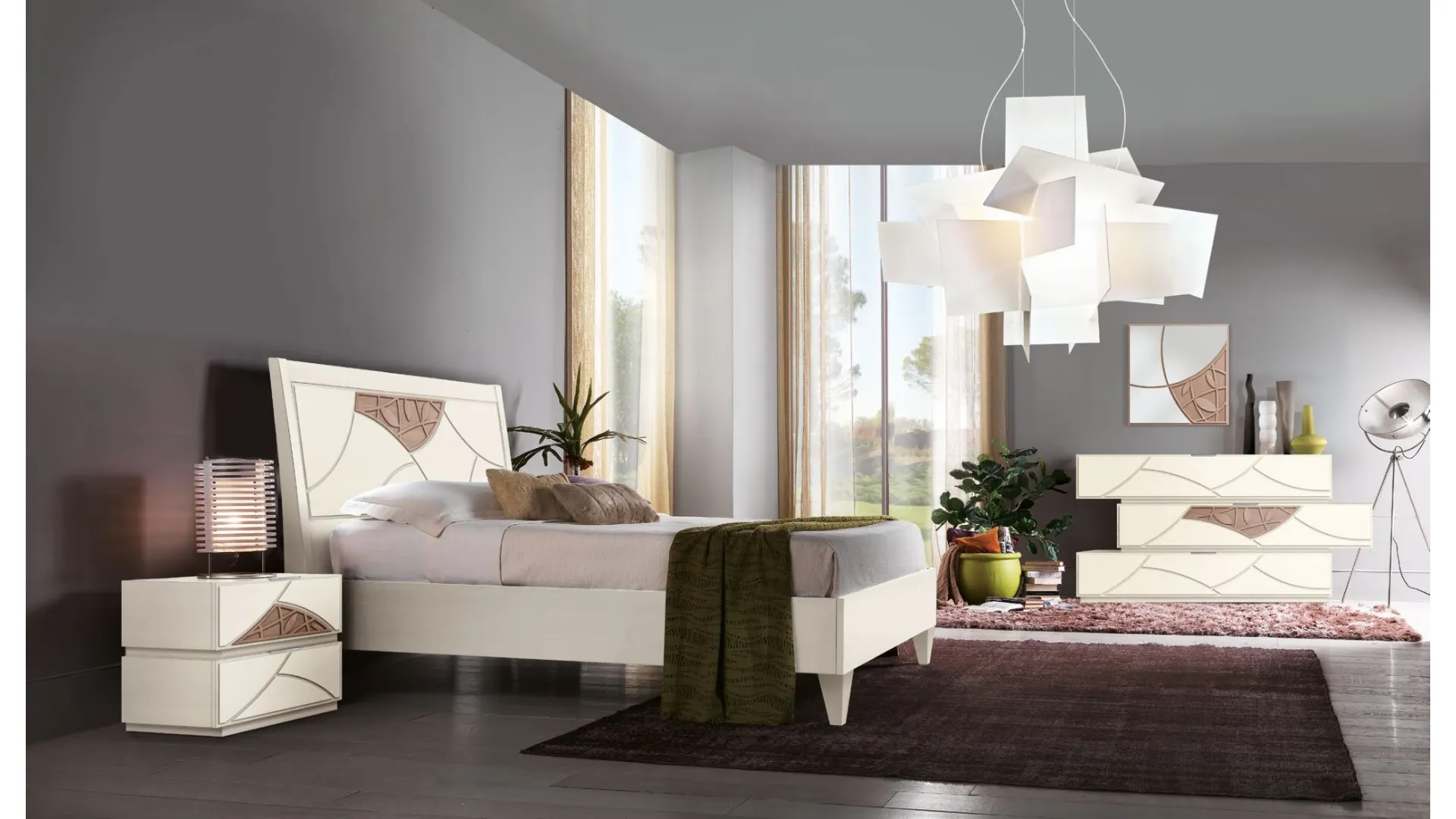 Contemporary double bedroom in high quality wood.