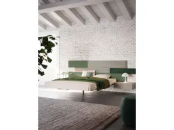 Double bedroom complete with Jasmine bed with upholstered fabric panels.