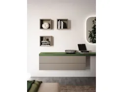 Double bed with Jasmine complete bedroom with padded fabric panels.