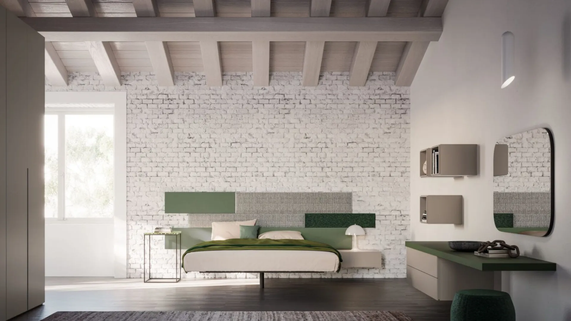 Double room complete with Jasmine bed with fabric padded panels.