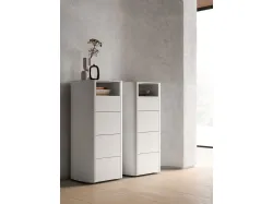Double bedroom complete with Lavinia 160x200 bed model, matte lacquered White finishes.
