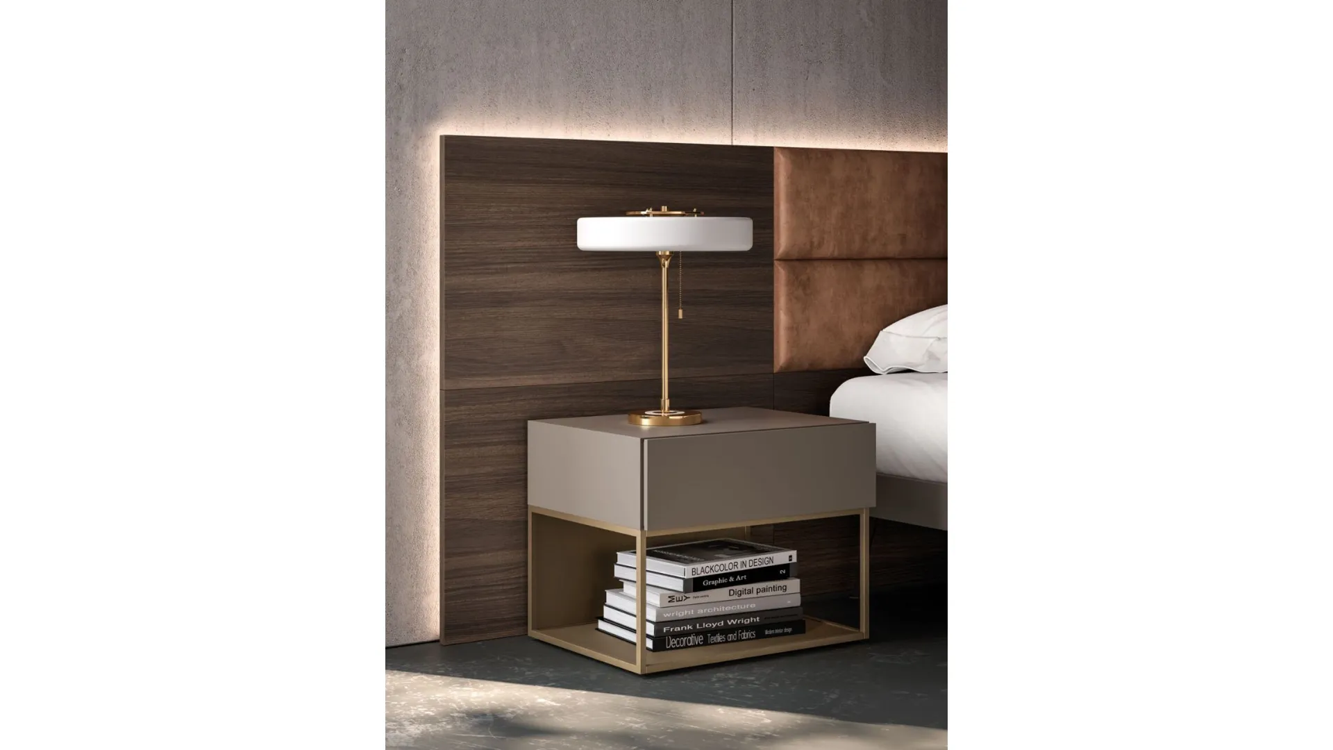 Double room complete with Giako model bed and customized night group finishes.