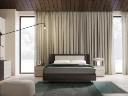 Double bedroom complete with Aura bed with padded panel 160x200 quality materials