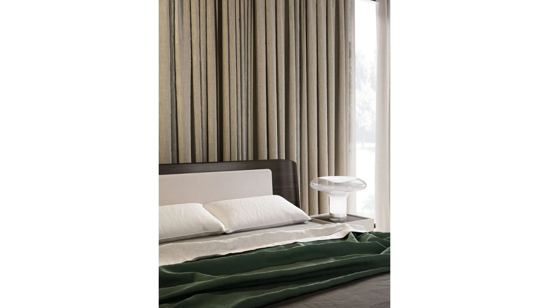 Double bedroom complete with Aura bed with upholstered panel 160x200 quality materials