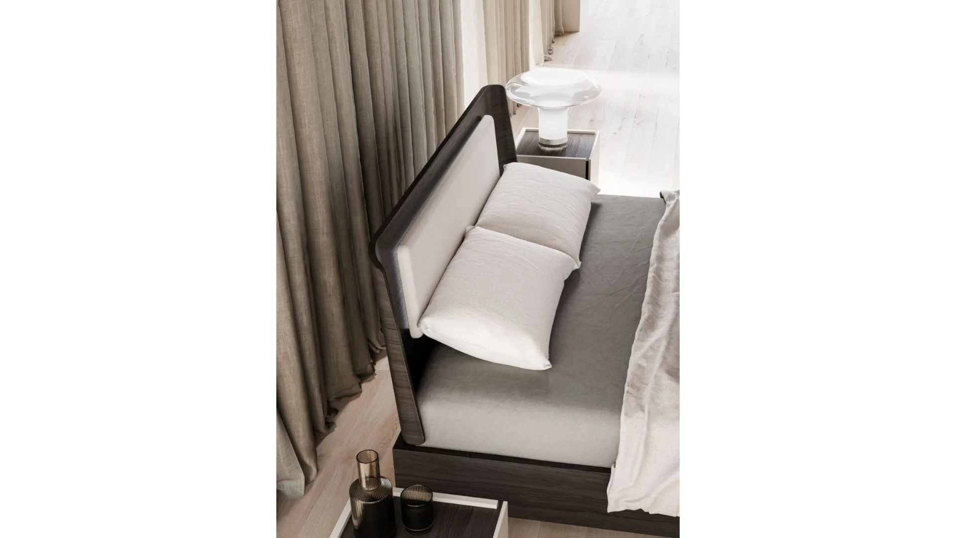 Double bedroom with full bed Aura with padded panel 160x200 quality materials