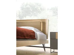 Double bedroom with full-size bed model Aura with backlit headboard and nightstand
