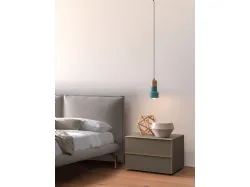 Modern double room with upholstered fabric bed and matte lacquered Earth night group.