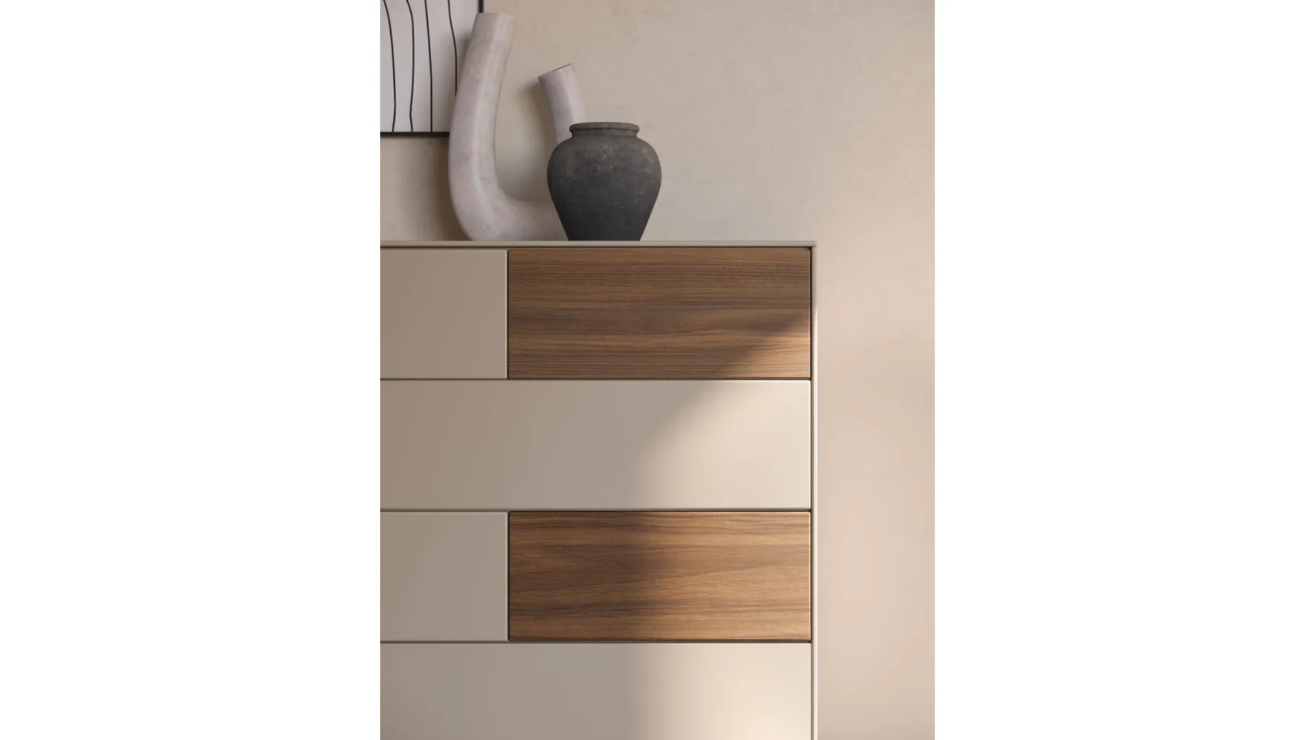 Double room complete with Ofelia bed with textured bed frame and burnished metal feet.