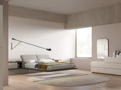 Double bedroom complete with Zefiro bed with upholstered reclining headboard 160x190.