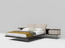 Double bedroom with complete Zefiro bed with reclining padded headboard 160x190.