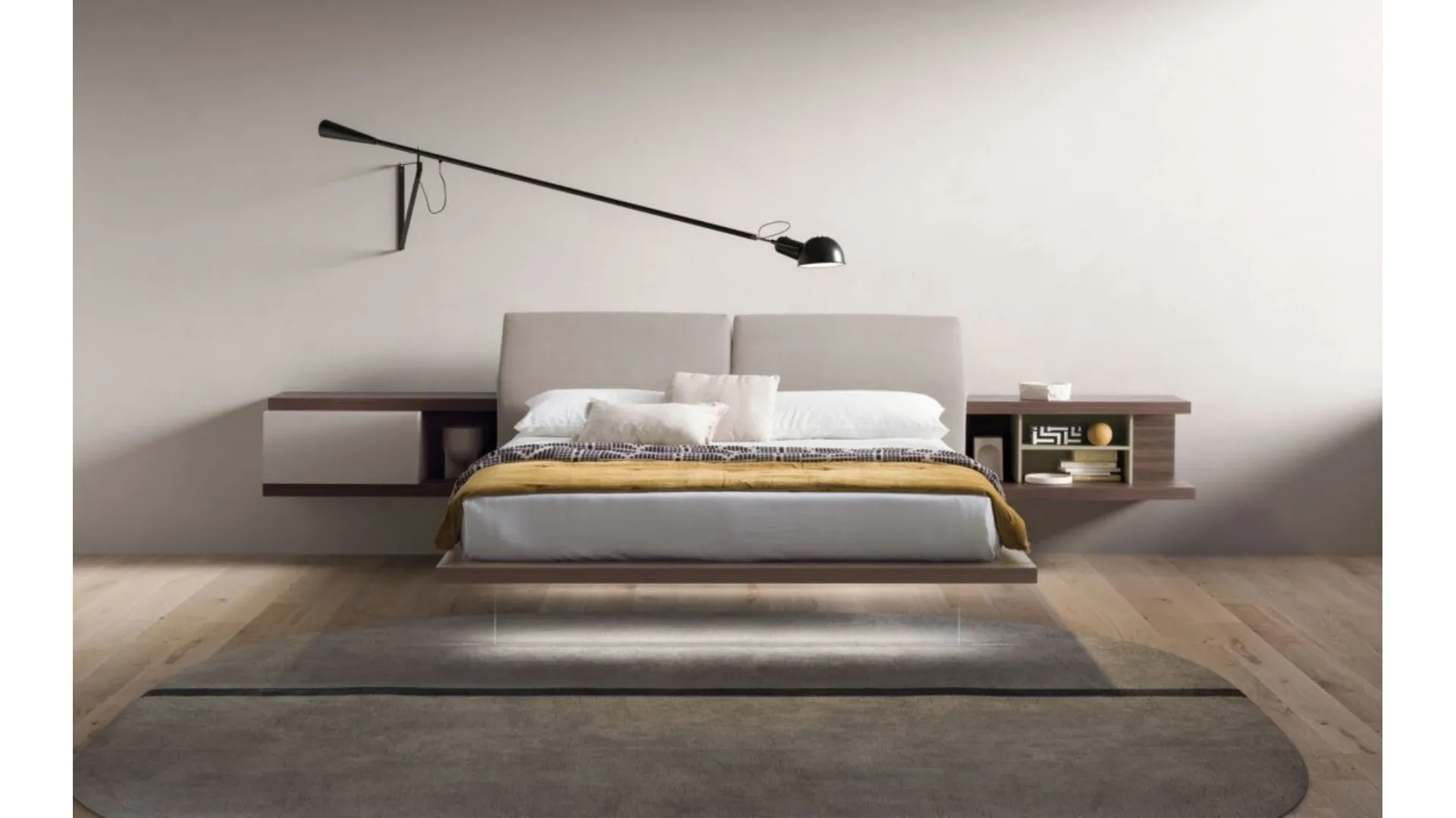 Double room complete with Zefiro bed with reclining padded headboard 160x190