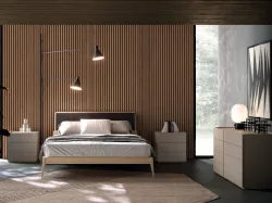 Double room with Larissa model bed and night group in Rovere finish
