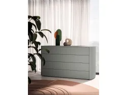 Double bedroom complete with Larissa bed and Lovi night group in matt lead lacquered finish.