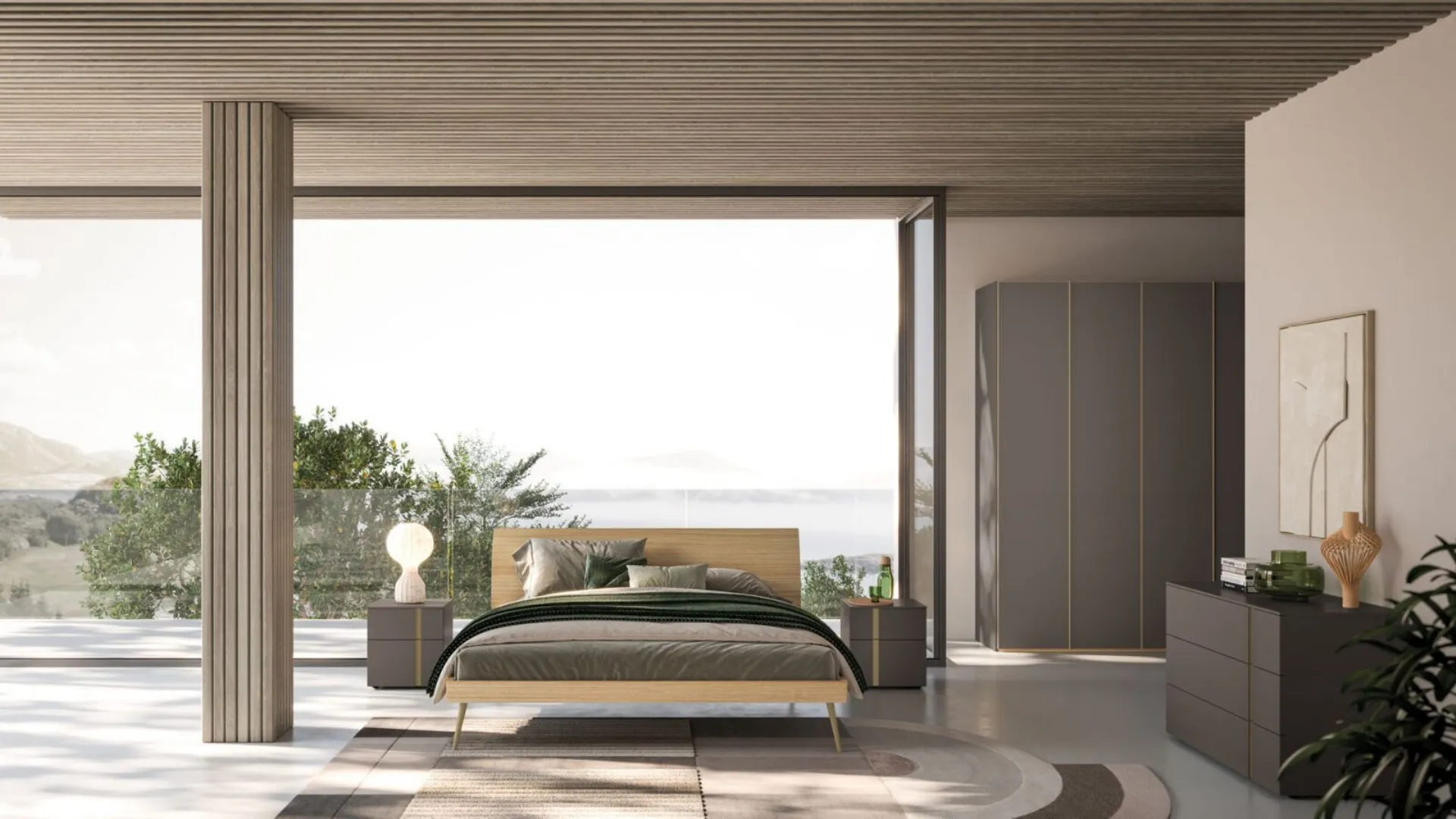 Double bedroom Orme night 35 complete with Loge bed and Aries bedroom set.