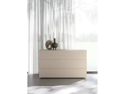 Double bedroom Orme night with 36 Tessa padded bed and bedside tables and chest of drawers Clip.