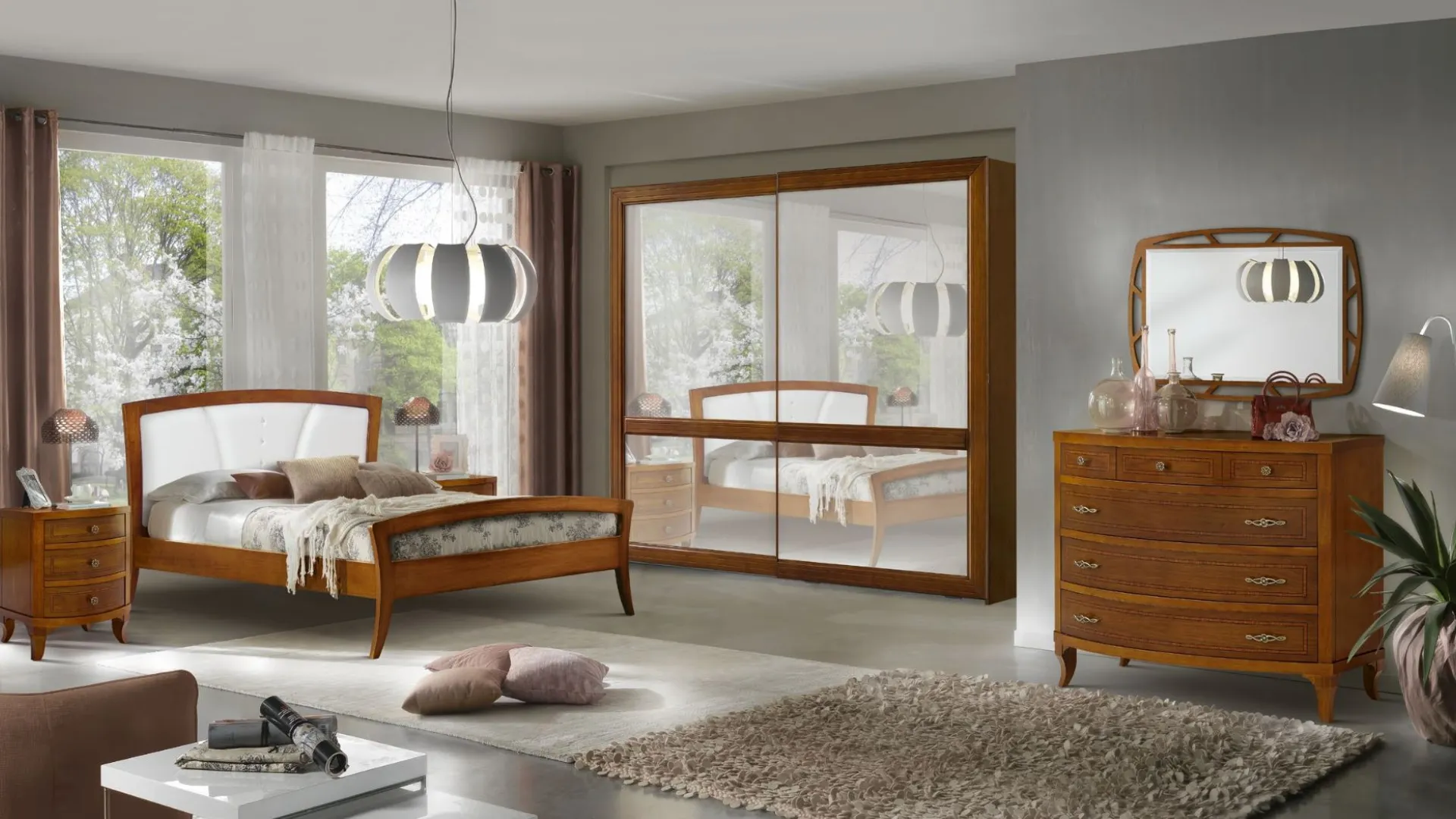 Double bedroom complete with classic style in high-quality wood craftsmanship.