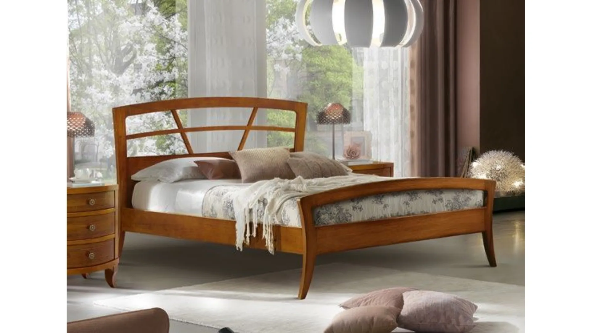 Complete classic style wood double room of excellent craftsmanship.