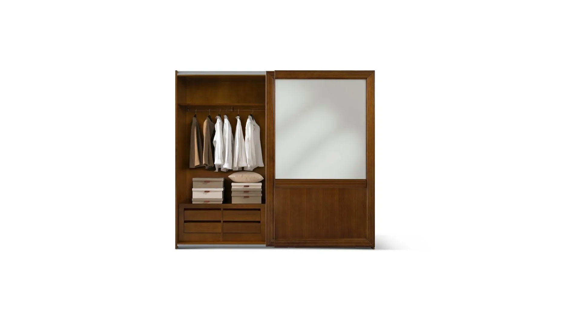 Double bedroom complete with classic-style wooden furniture of excellent craftsmanship.