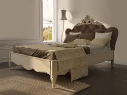 Double wooden beds in classic style, finely crafted.