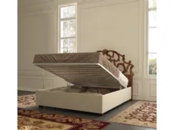 Double wooden beds in classic style of excellent craftsmanship.