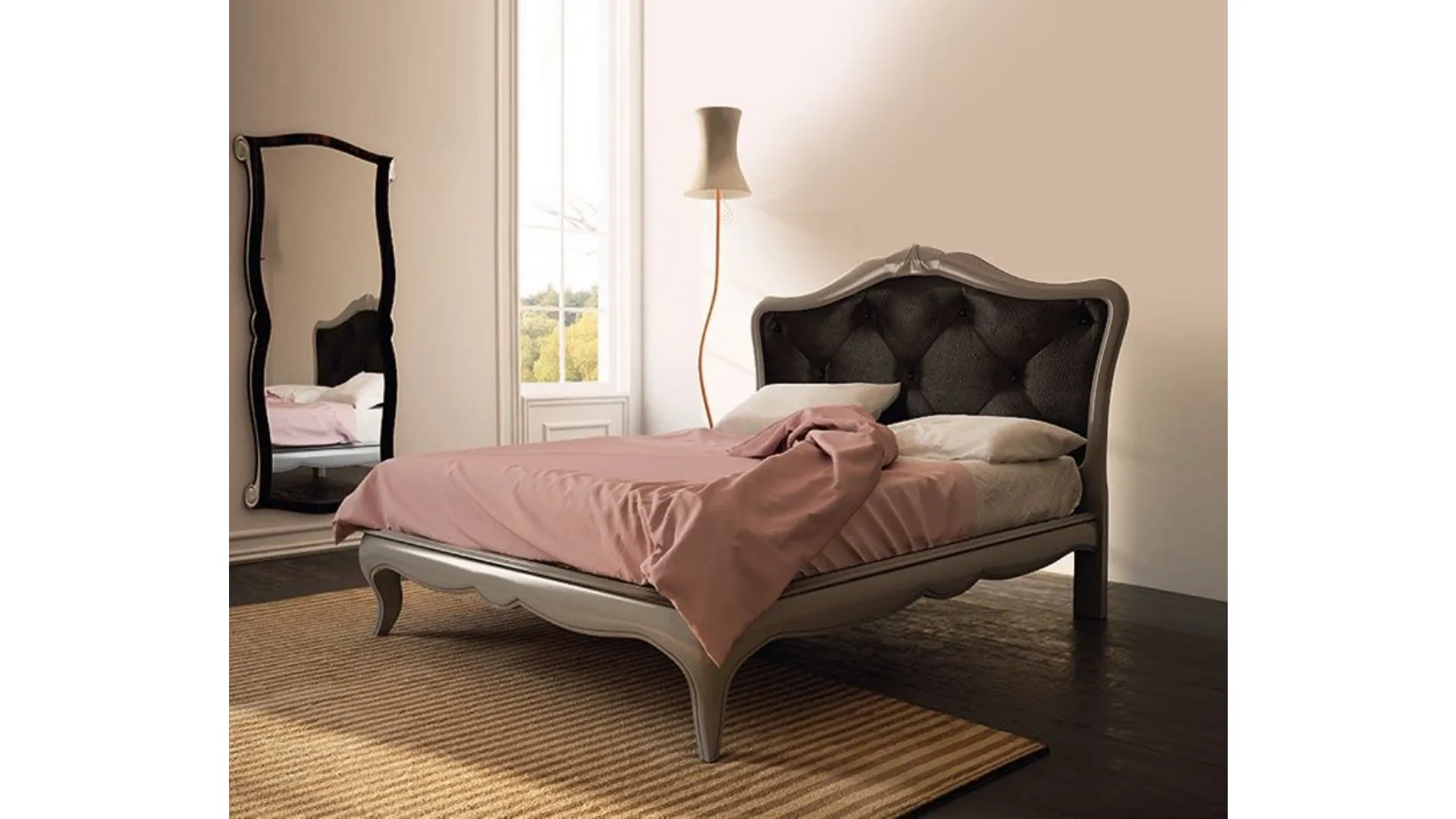 Classic-style, high-quality wooden double beds.