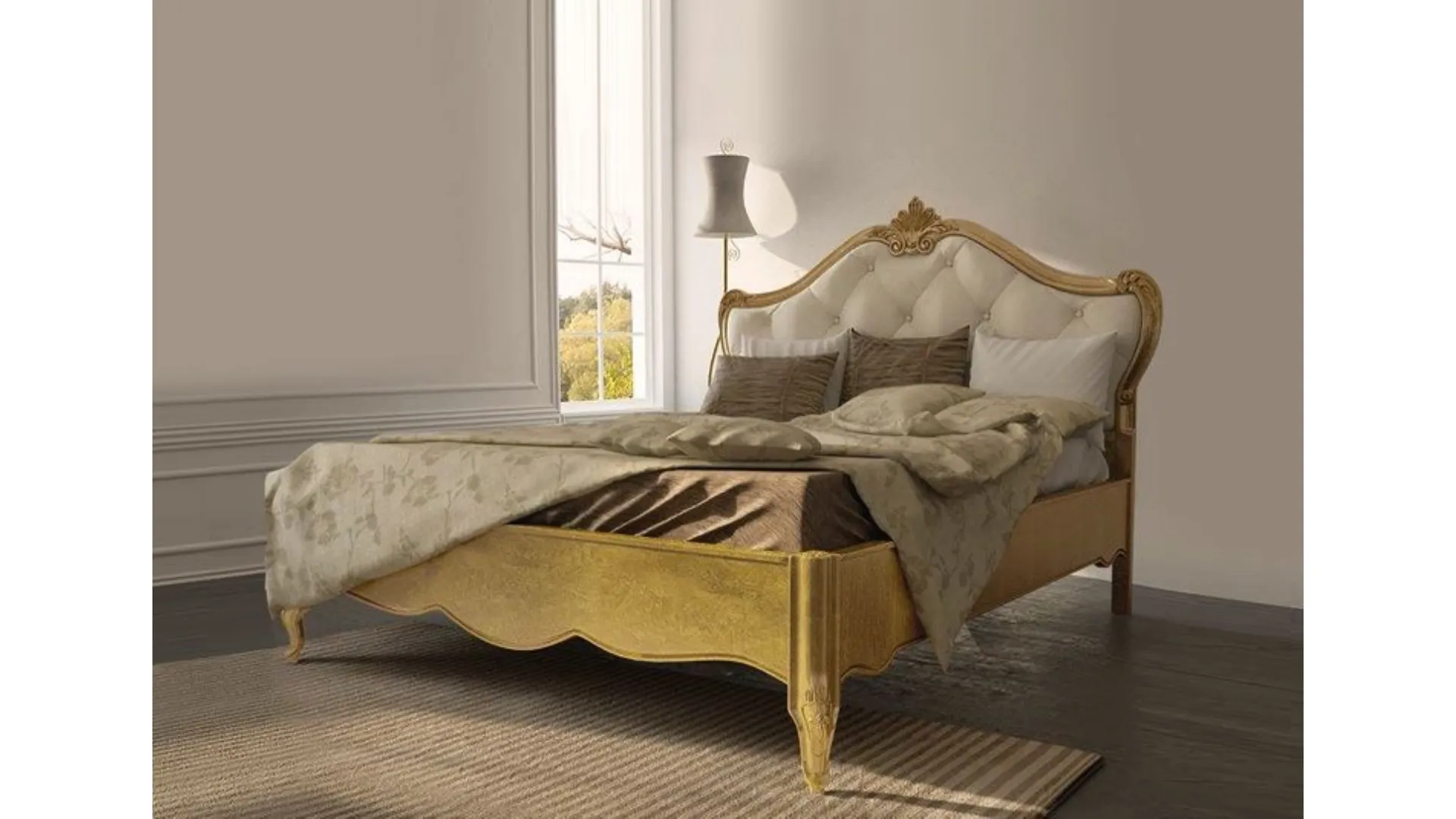 High-quality classic style wooden double beds.