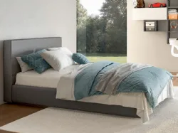 Bed with storage box square and a half Living model 120x195 upholstered