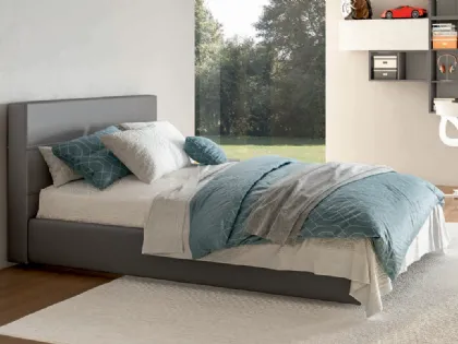 Bed with storage box square and a half Living model 120x195 upholstered