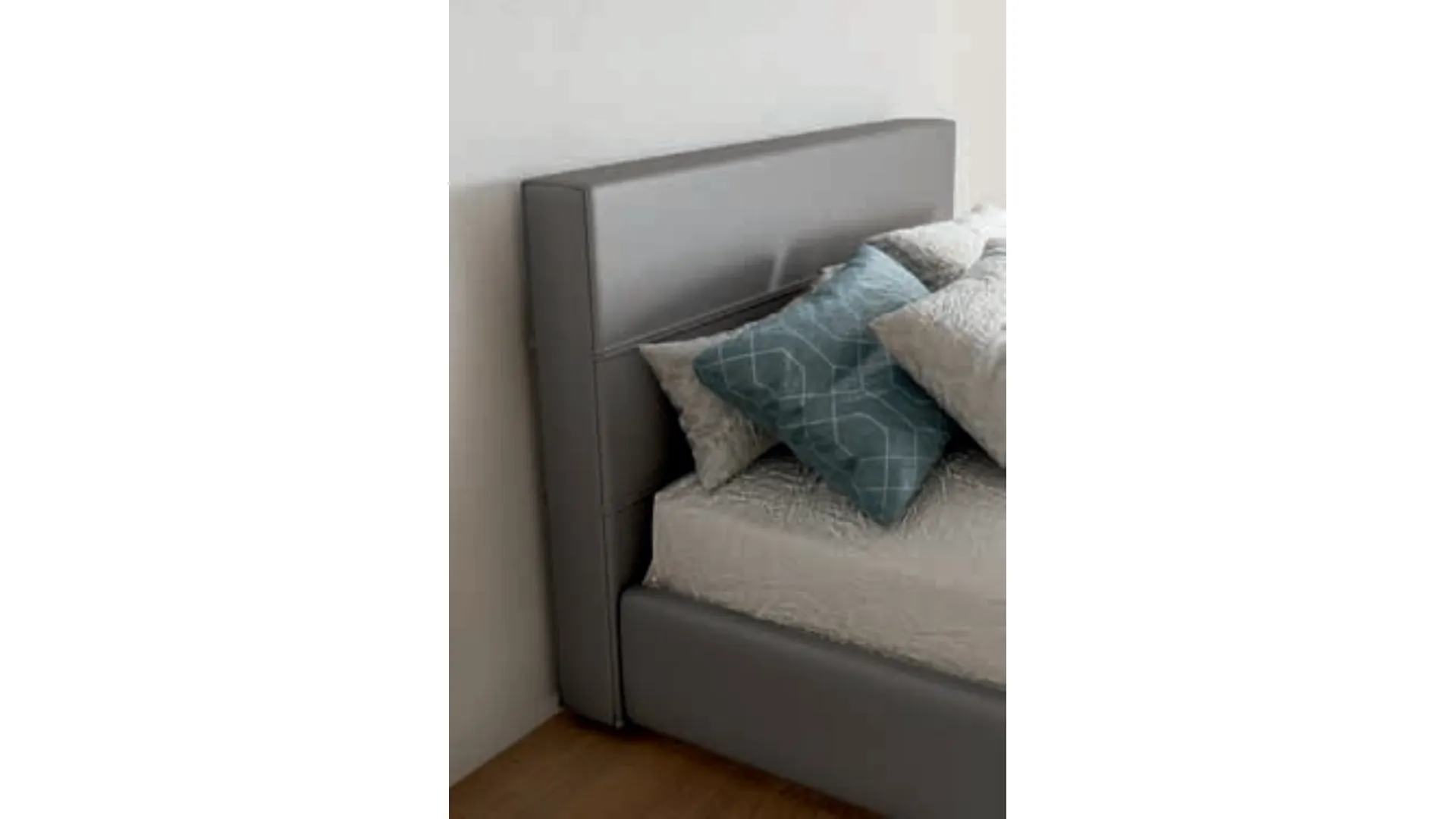 Bed with square and a half container box, Living padded model 120x195.