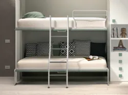 Double foldaway bed, ladder and guardrail included, customizable finishes.