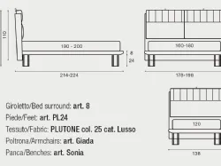 ADELE bed in fabric
