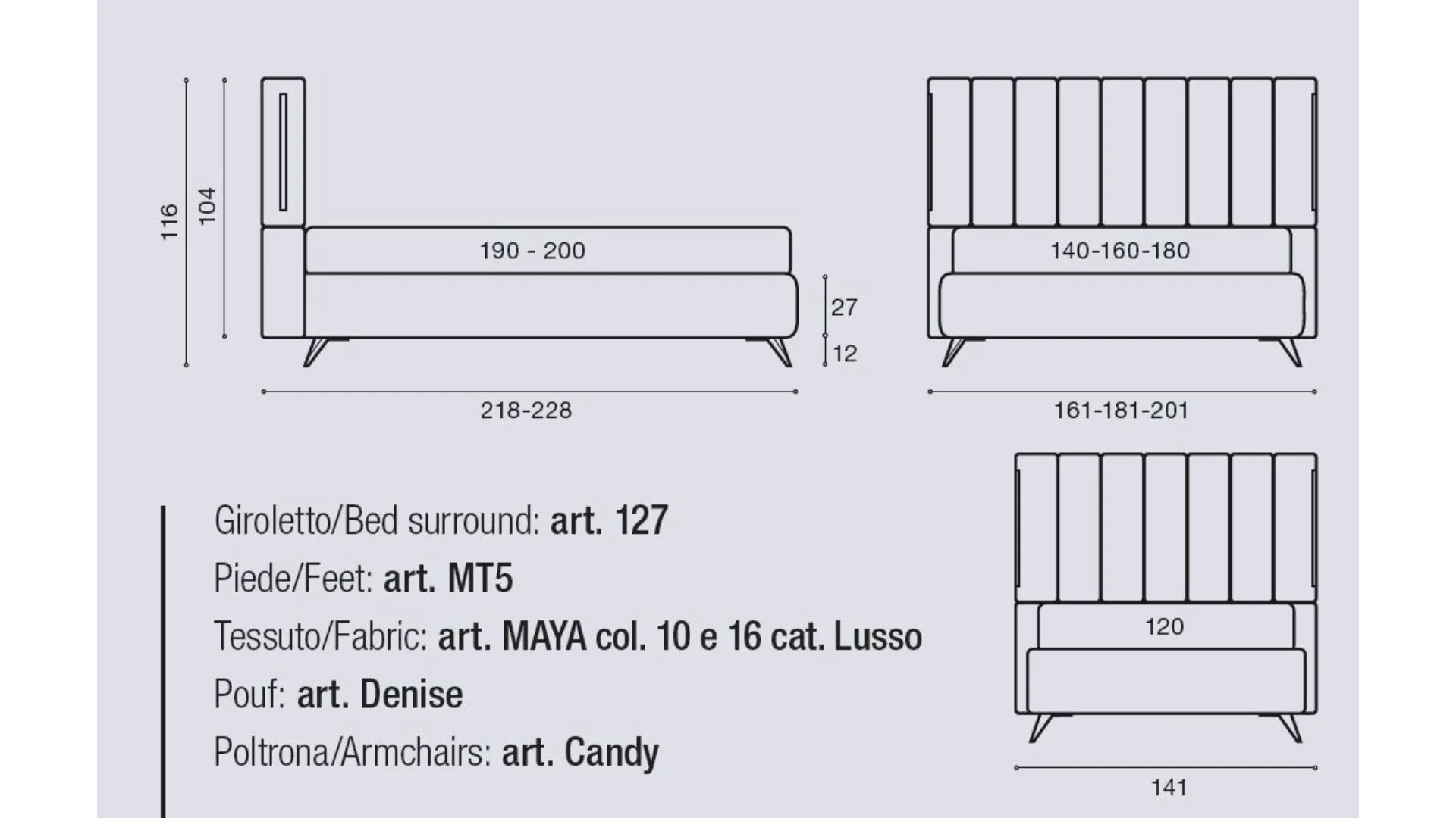 Double bed CALEIDO with storage