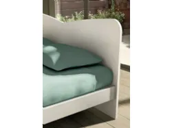 Double bed with shaped headboard, high-quality materials and customizable finishes 160x195.