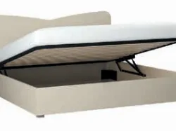 Double bed with shaped headboard, quality materials and customizable finishes 160x195.
