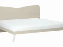 Double bed with shaped headboard, quality materials and customizable finishes 160x195