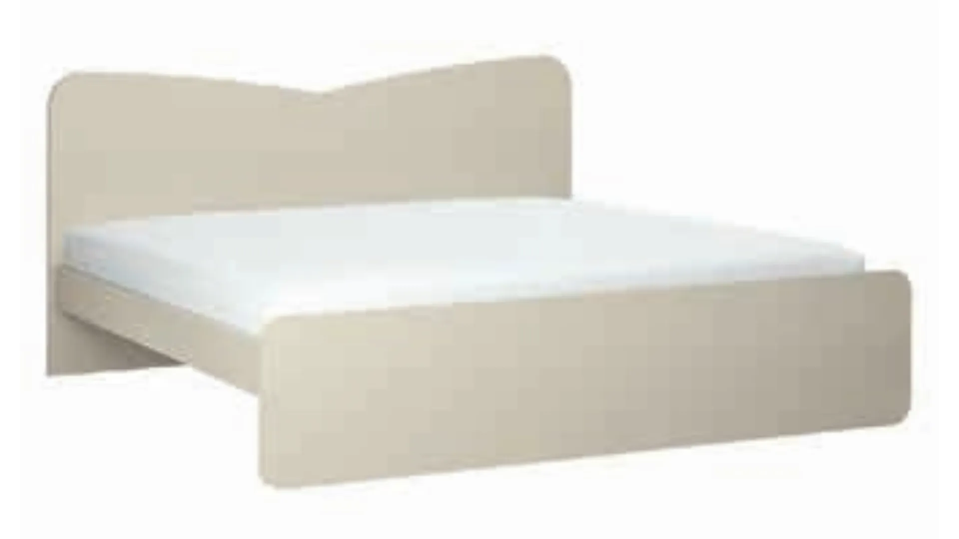 Double bed with shaped headboard, quality materials and customizable finishes 160x195.