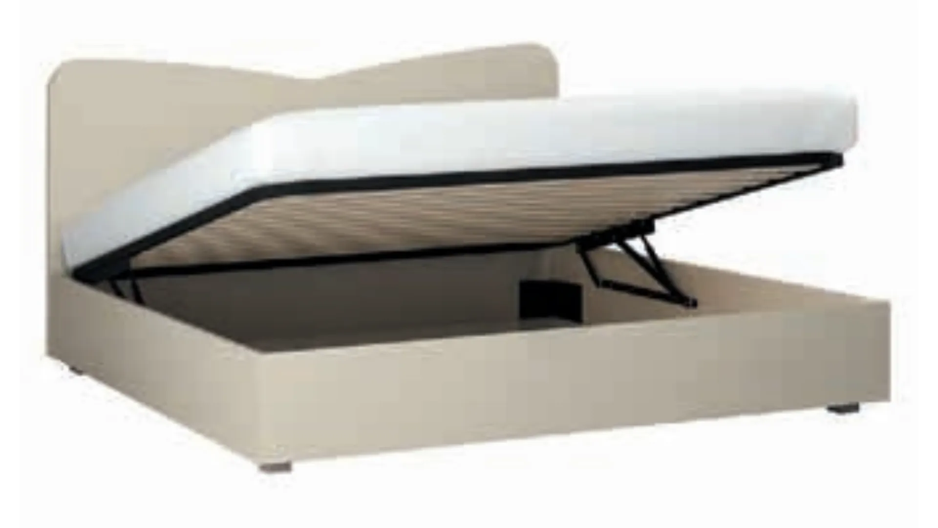 Double bed with shaped headboard, quality materials and customizable finishes 160x195.