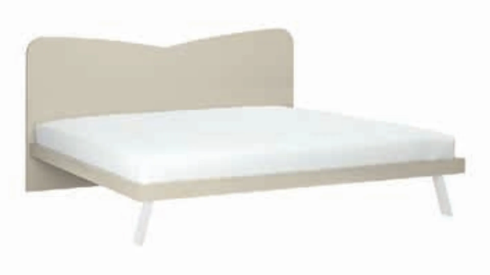 Double bed with shaped headboard, quality materials and customizable finishes 160x195
