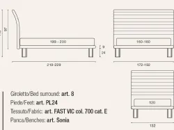 DANY double bed with frame structure