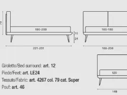 Double bed ENEA 24 with structural frame