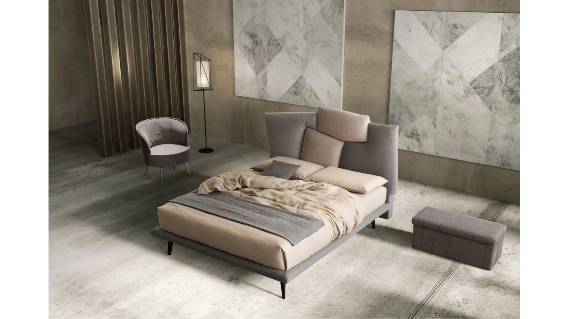 FANTASY double bed with structural base